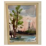 LLSTR - Pair of Framed Gerald Korte Original Watercolor Paintings
