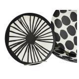PTRY - Set of 8 Marimekko for Target Melamine Plates, Assorted Black & White Patterns