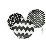 PTRY - Set of 8 Marimekko for Target Melamine Plates, Assorted Black & White Patterns