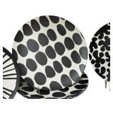 PTRY - Set of 8 Marimekko for Target Melamine Plates, Assorted Black & White Patterns