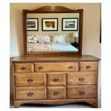 LLBR - Vintage Davis Cabinet Company Chambord Walnut Dresser with Mirror