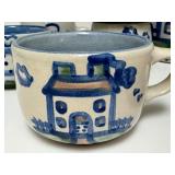 PTRY - M.A. Hadley Pottery Country Scene Teapot with 8 Teacups Hand-Painted