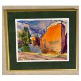 LLSTR - Framed Original Watercolor by Bela Petheo, 1975