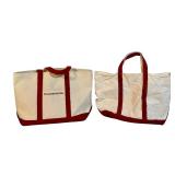 Set of 2 Vintage Canvas Tote Bags Including Williams Sonoma