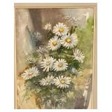 Framed Original Watercolor of Daisies by Gerald Korte