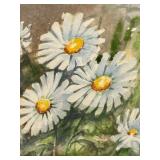 Framed Original Watercolor of Daisies by Gerald Korte