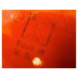 Vintage Mid Century Orange Divided Ceramic Serving Dish with Handle