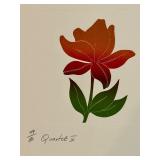 LLSTR - Set of 2 Signed Flower Quartet Art Prints by Artist, Unframed