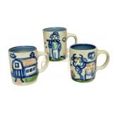 PTRY - Set of 3 M.A. Hadley Hand Painted Farmhouse Mugs
