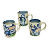 PTRY - Set of 3 M.A. Hadley Hand Painted Farmhouse Mugs