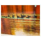 LLBR - David Matthew Signed Photographic Print Geese on Lake, Professionally Framed