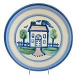 PTRY - Set of 4 M.A. Hadley Pottery 11-Inch Dinner Plates Hand Painted