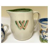 PTRY - M.A. Hadley Pottery Syrup Pitcher, Juice Pitcher, and Mug Set