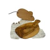 K - Set of 3 Cheese Boards - Marble, Olive Wood, and Mouse Shape