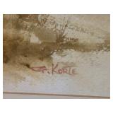 LLSTR - Framed Original Watercolor Landscape by Gerald Korte