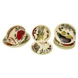 PTRY - Williams-Sonoma Portugal Vegetable Motif Serving Bowl with 6 Individual Bowls