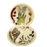 PTRY - Williams-Sonoma Portugal Vegetable Motif Serving Bowl with 6 Individual Bowls