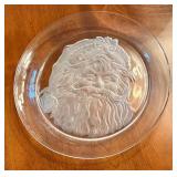 PTRY - Vintage Toscany Holiday Embossed Santa Glass Platter 13 Inch