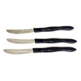 PTRY - Set of 3 Cutco 1759 KE Serrated Steak Knives with Black Handles