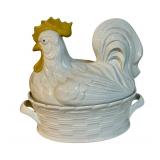 LLSTR - Carbone Large Ceramic Hen Covered Dish