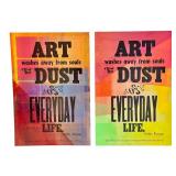 LLSTR - Set of 2 Letterpress Art Prints Picasso Quote 12x18 in