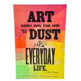 LLSTR - Set of 2 Letterpress Art Prints Picasso Quote 12x18 in