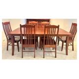 DR - Handcrafted Amish Mission Dining Table by Noah Bontrager with 8 Chairs