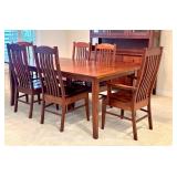 DR - Handcrafted Amish Mission Dining Table by Noah Bontrager with 8 Chairs