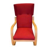 K - Artek Alvar Aalto Red High-Back Lounge Chair
