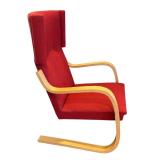 K - Artek Alvar Aalto Red High-Back Lounge Chair