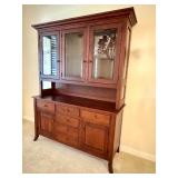 DR - Lighted Solid Wood China Hutch Buffet Cabinet