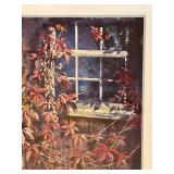 MBR - Gerald Korte Original Watercolor Painting with Window and Vines, Framed