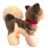 D - Steiff Husky Plush Dog with Red Collar
