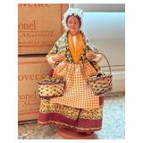 K - Pair of 10.5 Inch Santon de Provence Claude Carbonel Figures with Baskets
