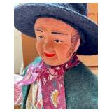 K - Pair of 10.5 Inch Santon de Provence Claude Carbonel Figures with Baskets