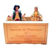 K - Pair of 10.5 Inch Santon de Provence Claude Carbonel Figures with Baskets