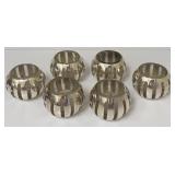 K - Set of 6 Silver Colored Solid Brass Candle Holders 2.5 Inch