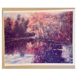 LLO - Richard Thompson Signed Limited Edition Print Autumn Lake Scene