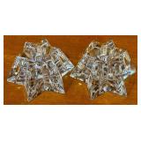 K - Pair of Waterford Crystal Star Taper Candle Holders, 2.25 Inch