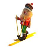 D - Vintage German Smoker Figurine Skier 10 Inch