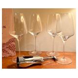 D - Wine Lover Set: Oakville Grocery Cookbook, 4 Wine Glasses, Williams Sonoma Bottle Holder, Corkscrew