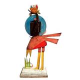 D - Animal Artisan Crafted Bird Clock Art