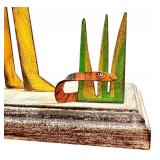 D - Animal Artisan Crafted Bird Clock Art