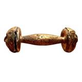 D - Antique Sterling Silver Baby Rattle with Face Design