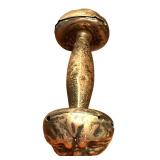 D - Antique Sterling Silver Baby Rattle with Face Design