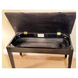 D - Black Piano Bench with Lift-Top Storage