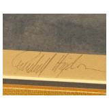 LL - Framed Watercolor Print of Boats by the Dock Signed and Numbered