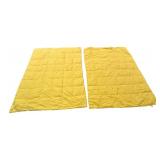 LLBR - Pair of L.L.Bean Twin Down Comforters in Yellow