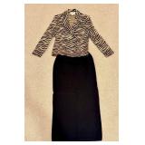 LL - St. John Evening by Marie Gray Zebra Jacket and Skirt Set, Size 10