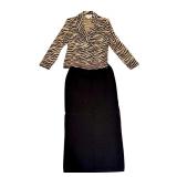 LL - St. John Evening by Marie Gray Zebra Jacket and Skirt Set, Size 10